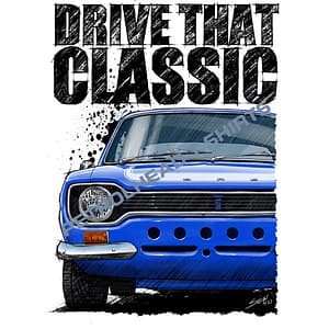 T Shirt Drive that Classic Ford Escort mk1.
