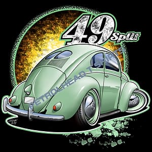 Split Window VW Beetle Cartoon T Shirt