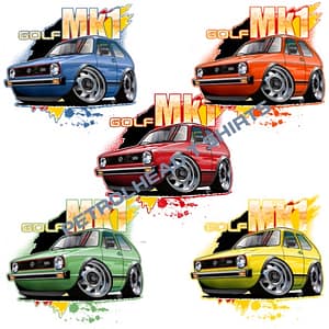 Cartooned VW Golf Mk1 T-Shirt